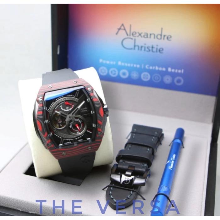ALEXANDRE CHRISTIE AC 6608 BLACK RED AUTOMATIC SPECIAL EDITION ORI