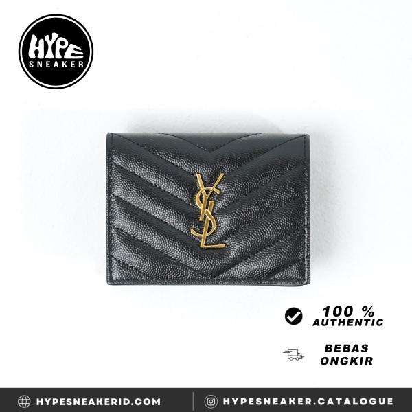 Dompet YSL YVES SAINT LAURENT GHW BLACK CAVIAR BIFOLD WALLET 100% ORIGINAL