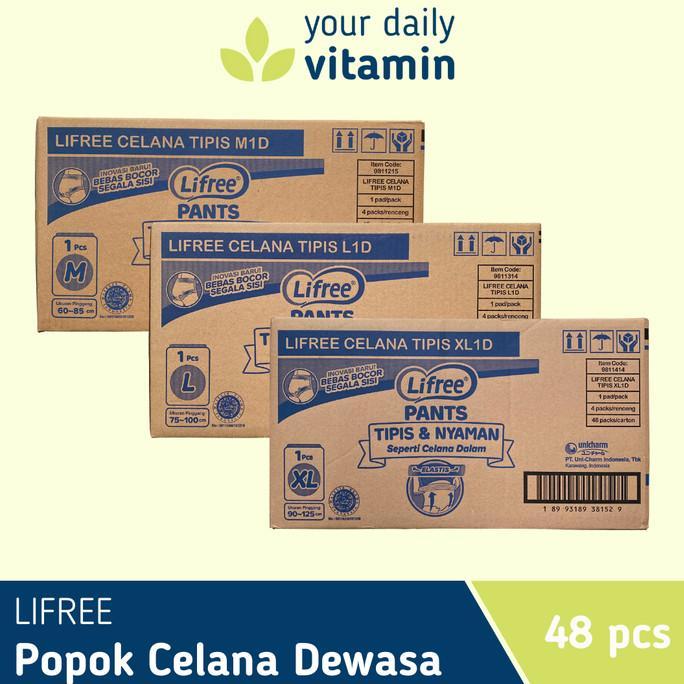 Lifree Pants Popok Celana Dewasa Dus Isi 48 Sachet - Kemasan Renceng