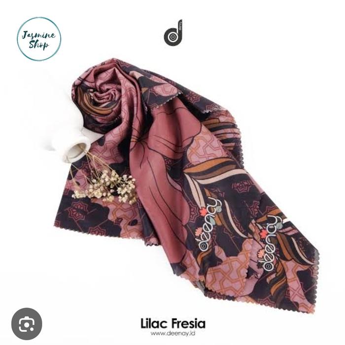Jilbab Motif Segi Empat type Lilac Fresia by Deenay