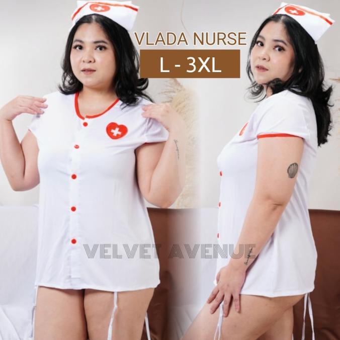 Stock Ready Sexy Lingerie Kostum Perawat Seksi Lingeri Suster Murah Vlada Cosplay Garter Costume Nur