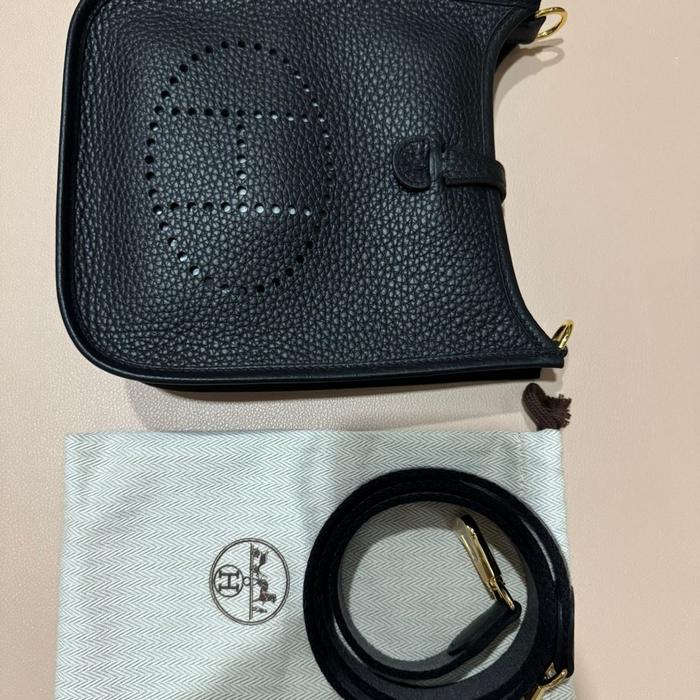 Tas Hermes Mini Evelyne BNIB black GHW barang butik indo