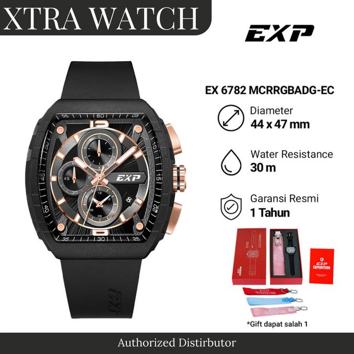 JAM TANGAN PRIA EXPEDITION EXP 6782 / E6782 ORIGINAL CHRONOGRAPH - BLACK LIST ROSE