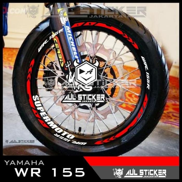 Termurah !!! STICKER VELG ( kc.055 ) YAMAHA WR 155 SUPERMOTO set depan belakang