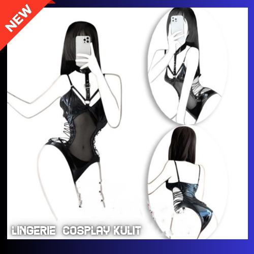 Lingerie Sexy Cosplay Gothic Kulit Latex PU Import