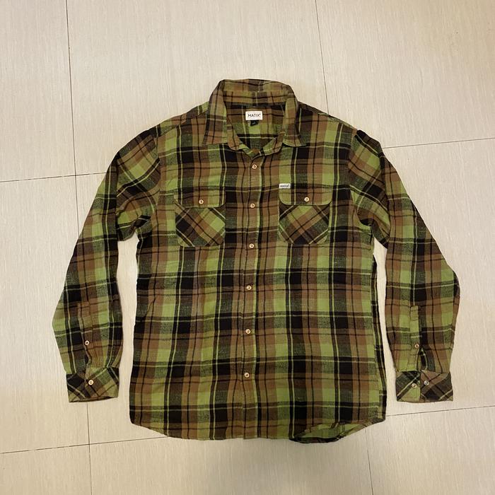 Kemeja flannel skateboard brand matix shirt