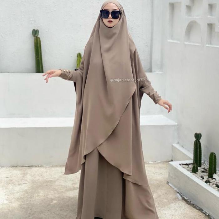 New Product Najah - Set Zulaikha Abaya Dan French Khimar Zeana