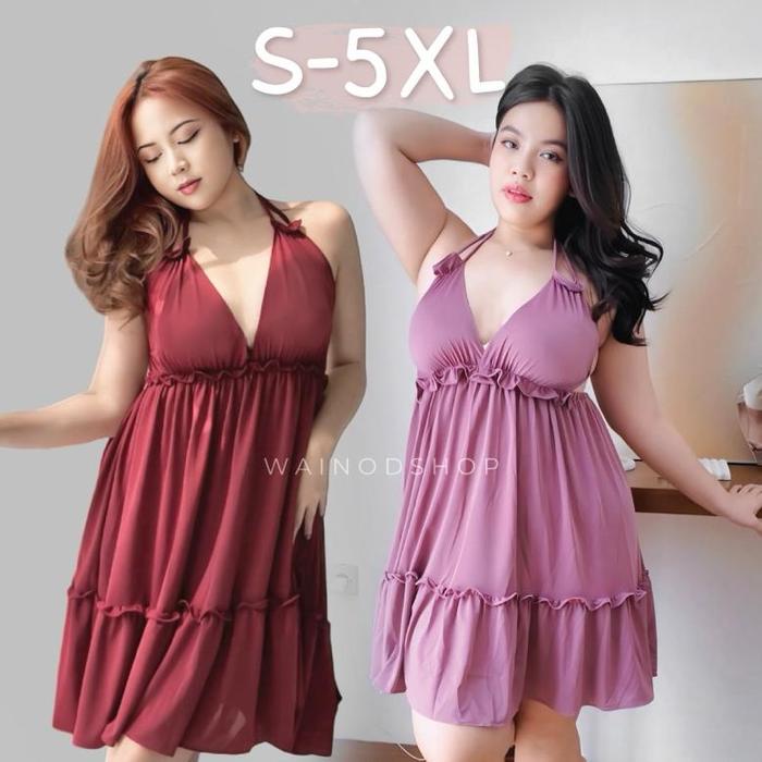 MINJI S-5XL lingerie dress bahan spandek - WAINODSHOP