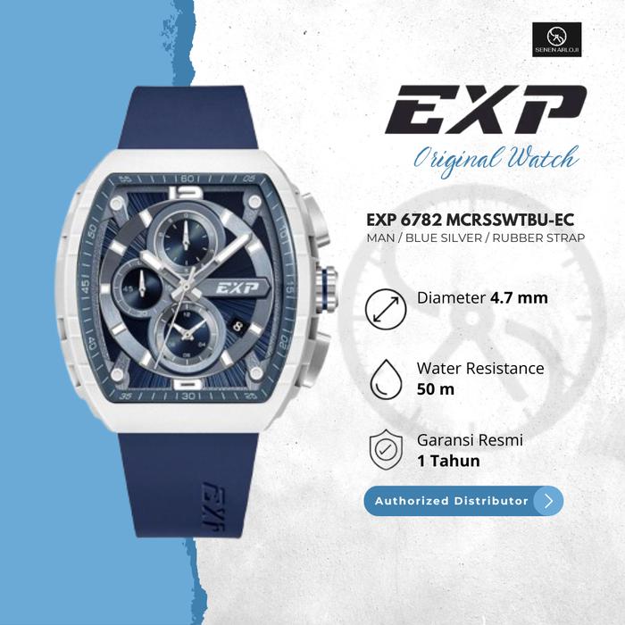 EXPEDITION EXP 6782 / EX6782 - JAM TANGAN PRIA TANGGAL DAN CHRONO AKTIF STRAP RUBBER ORIGINAL - BLUE