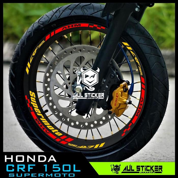 Termurah !!! STICKER VELG HONDA CRF 150L SUPERMOTO CUSTOM NEW DESIGN
