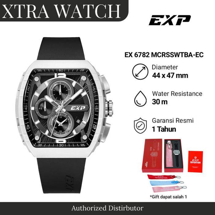 JAM TANGAN PRIA EXPEDITION EXP 6782 / E6782 ORIGINAL CHRONOGRAPH - BLACK SILVER