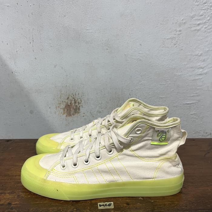 sepatu second original adidas nizza hi rf cream yellowgreen size 43⅓