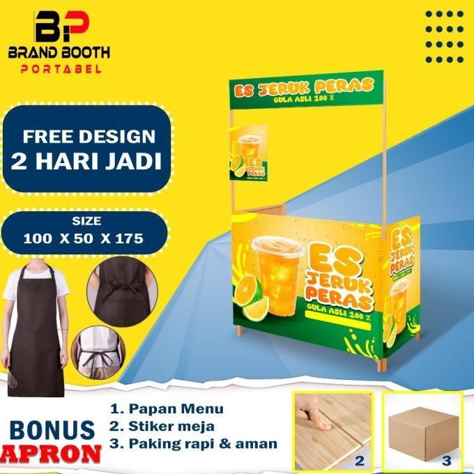 Booth Portable Kayu Jumbo / Gerobak Lipat / Meja An Portable / Booth Lipat Ringan / Booth Makanan Mi