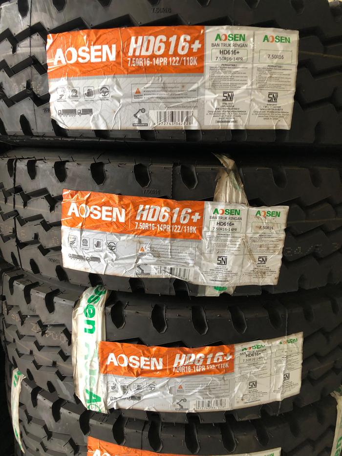 Ban Radial Kawat Truk 750 16 - 14PR Aosen HD616+ set tube dan flap
