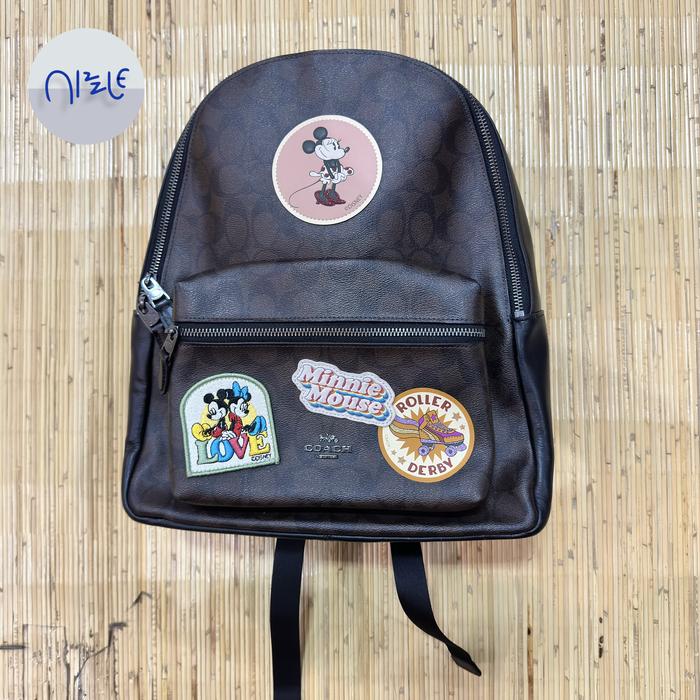 COACH x DISNEY Mickey Minnie Mouse Emblem Signature Leather Backpack BNWT Original