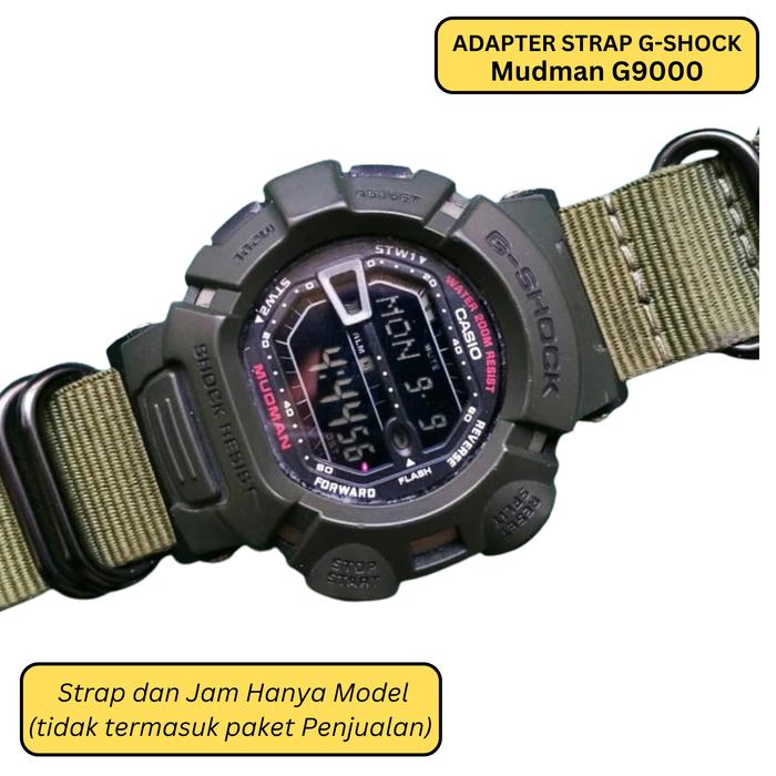 Adapter Strap Tali Jam Casio G-SHOCK Mudman G9000 untuk Nato Zulu Strap 22mm