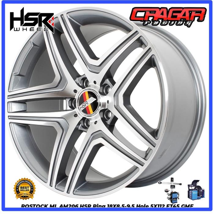 velg mobil racing murah utuk mercy HSR ROSTOCK ML R18 H5x112 plus dop