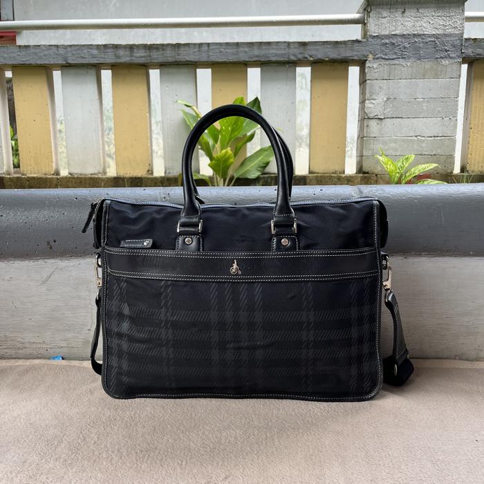 tas leptop sling bag selempang second beanpole mix kulit asli hitam pria wanita untuk kerja atau sek