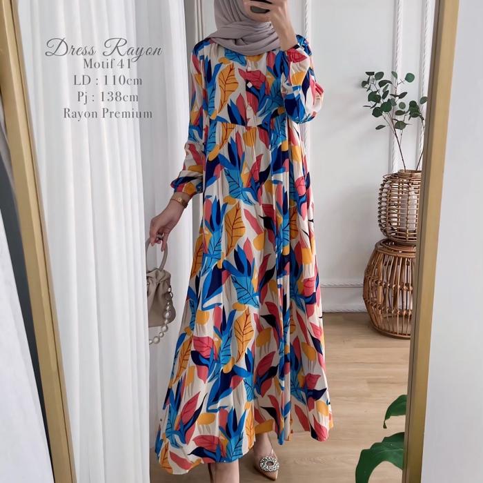 GAMIS MUSLIM RAYON VISCOSE JUMBO|DRESS MUSLIM WANITA|MAXY DRESS RAYON|HOMEDRESS PANJANG RAYON PREMIU