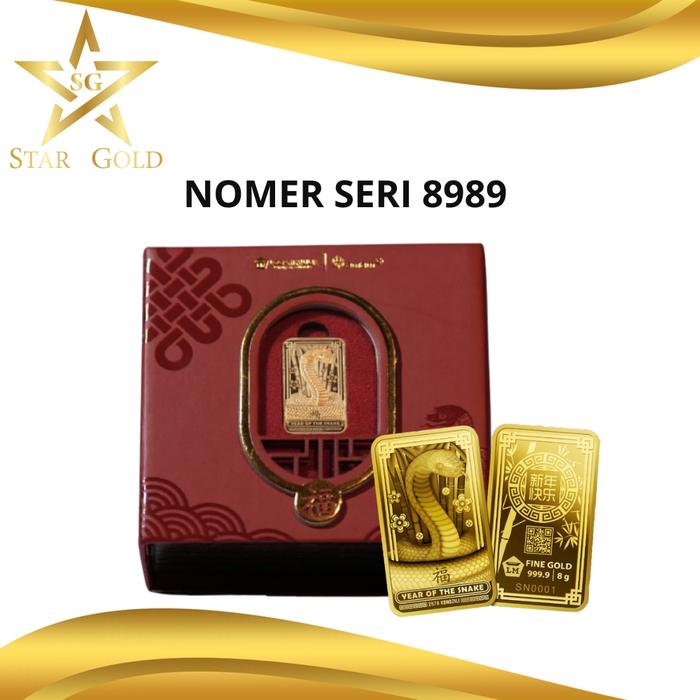 Logam Mulia Antam Edisi Imlek ( Ular Series )- Nomor Seri Cantik 8989 - 8 Gram