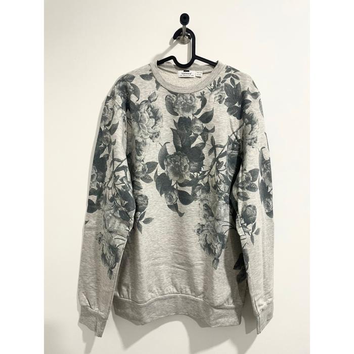 Sweater Topman Flower Grey Original Preloved