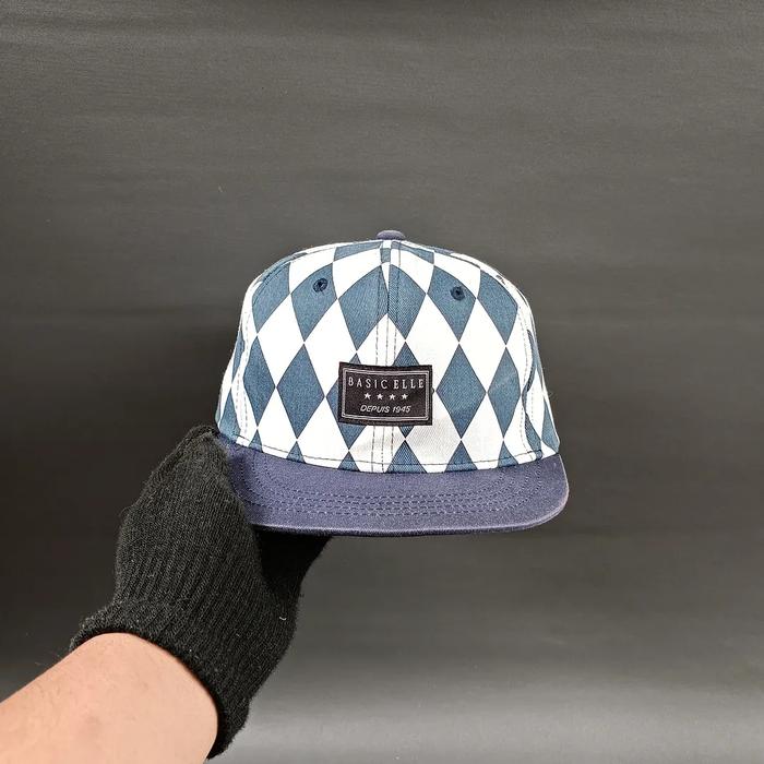 Topi Snapback Visor Pendek Unisex Pria Wanita ELLE BASIC Diamond