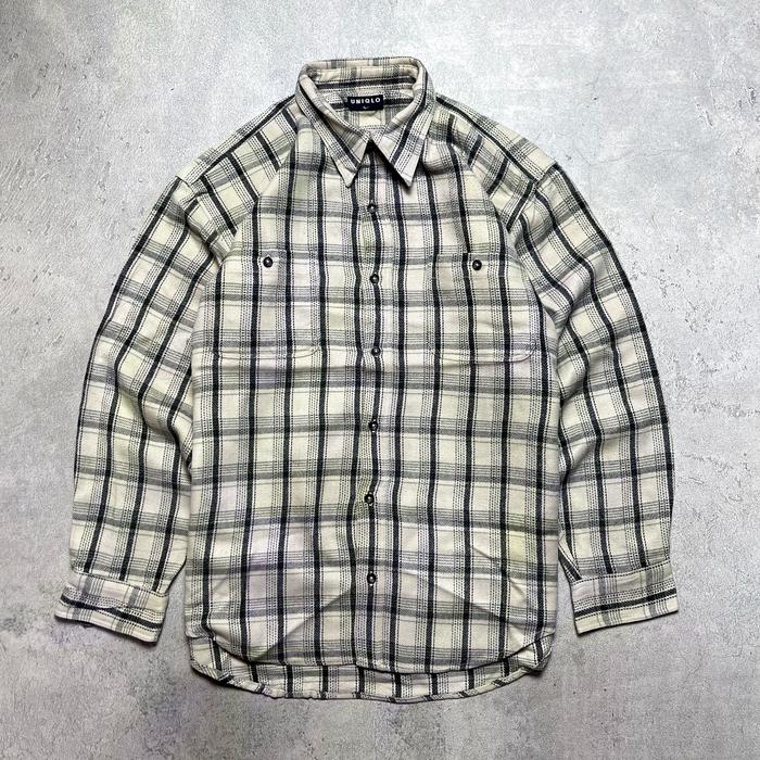 Kemeja Flanel Wool Uniqlo Size L Second