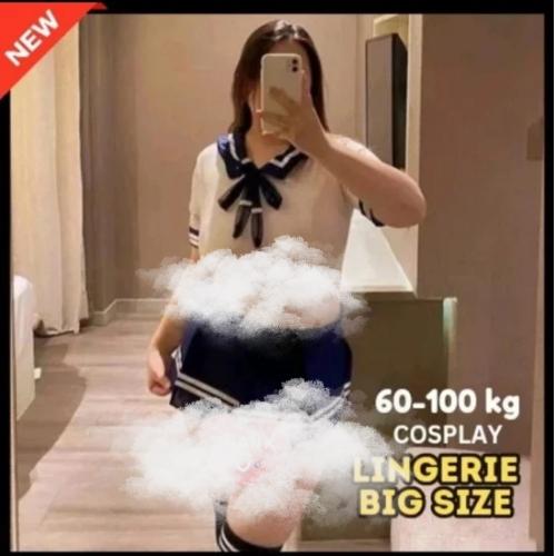Lingerie SEXY Cosplay Student Murid Jepang Size BESAR JUMBO BB 60-100 kg Transparan Import