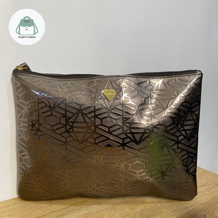 Jill Stuart Silver Clutch Pouch Wristlet
