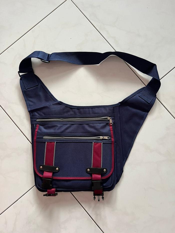 tas kain kanvas pria wanita unisex ransel slempang tali samping stok lama barang baru tidak pernah d
