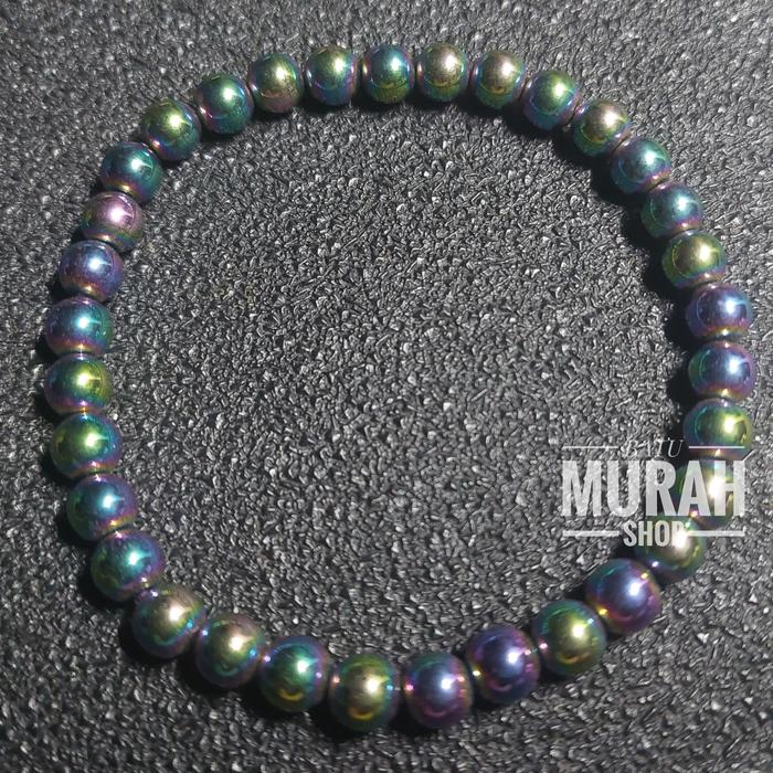 GELANG RAINBOW LEKLAI / RAINBOW HEMATITE 6MM