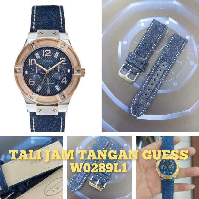terbaru Tali jam tangan kulit Jeans/denim Guess W0289L1