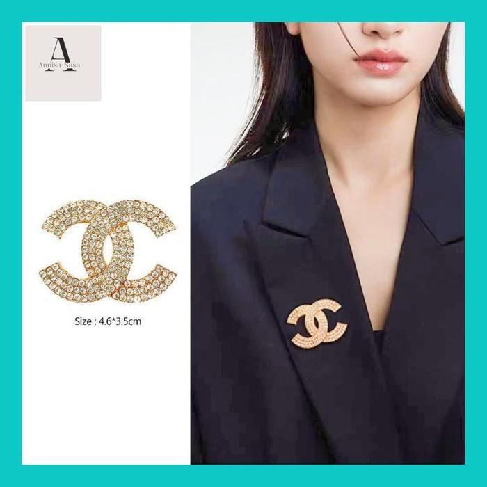 Anni_- Bros Chanel / Bros Wanita Chanel Peniti Kemeja Aksesoris Hijab Bross