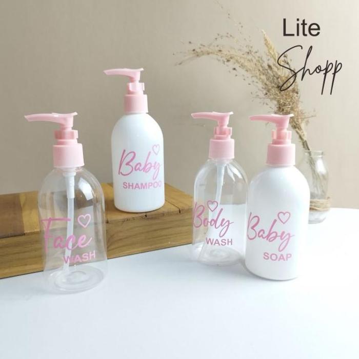 Botol Sabun cair Aesthetic 250ml PINK LOVE OVAL
