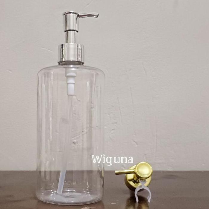 Botol Pump 500ml Clear / Botol PET 500ml Clear Tutup Pump Clip Oil Luxury / Botol 500ml