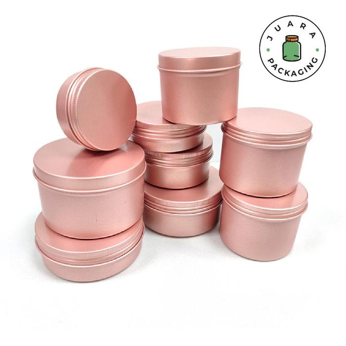 Jar Aluminium 5ml 10ml 15ml 30ml 50ml 60ml 100ml 150ml Pink Rose Gold Jar Kaleng Tutup Ulir