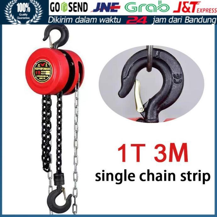 Chain Block 1 Ton 3 Meter / Chain Block hoist Katrol Alat Angkut Barang 1 ton 3meter
