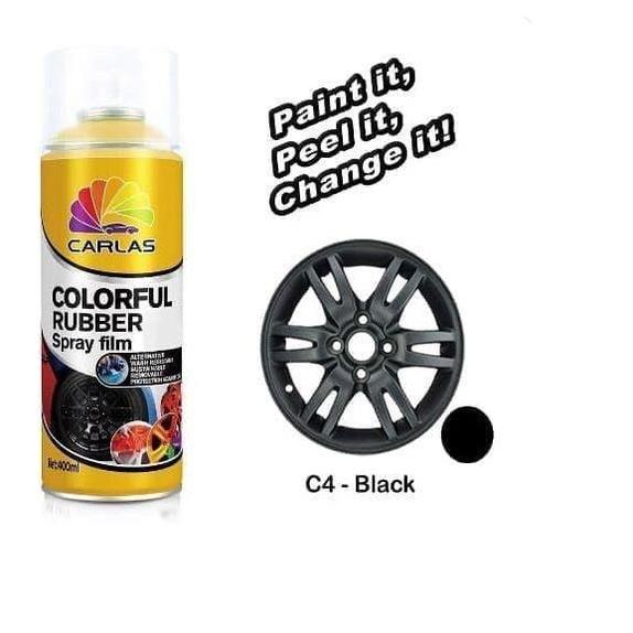 CARLAS RUBBER PAINT warna Hitam Doff Black Cat Velg Motor Mobil C4