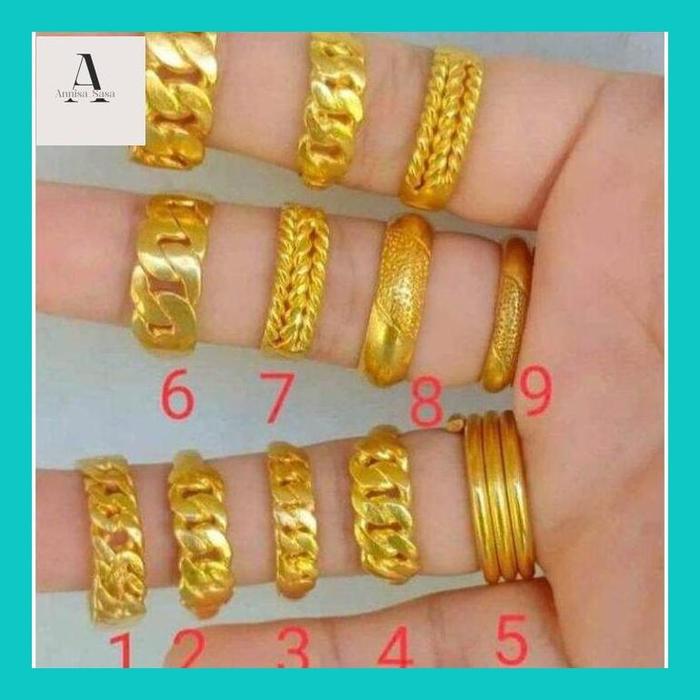 Anni_- Obral Cincin Rantai Berlapis Emas 24K