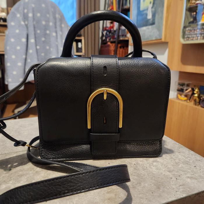 Tas handbag Fossil Willey Cross body Top Handle Black, warna hitam