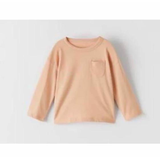 KAOS ANAK PEREMPUAN HNM KREM BASIC CREAM POCKET