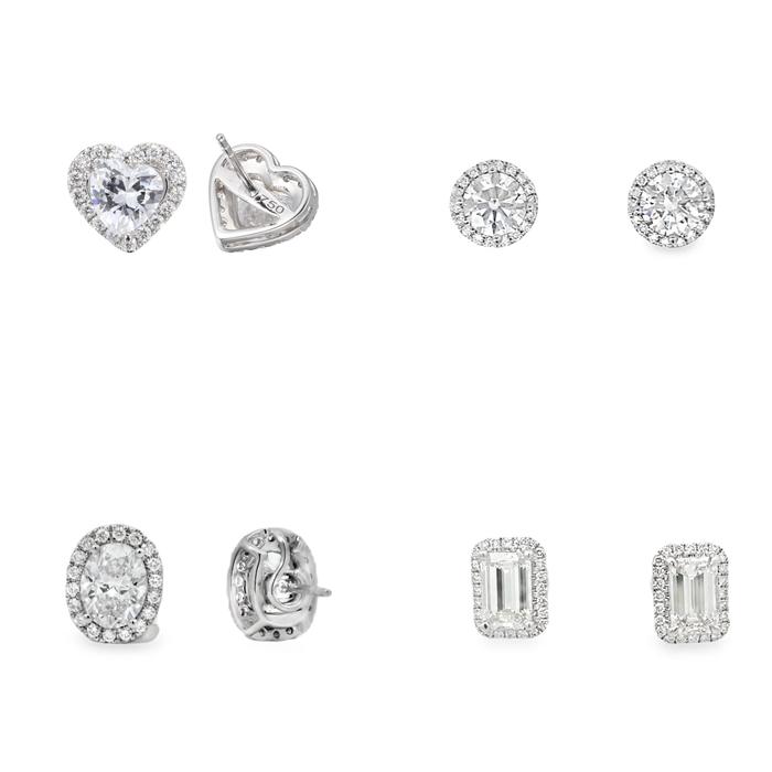 TDA Setting Single Halo Frame Setting for Solitaire Diamond Earrings Anting Rangka Emas Asli