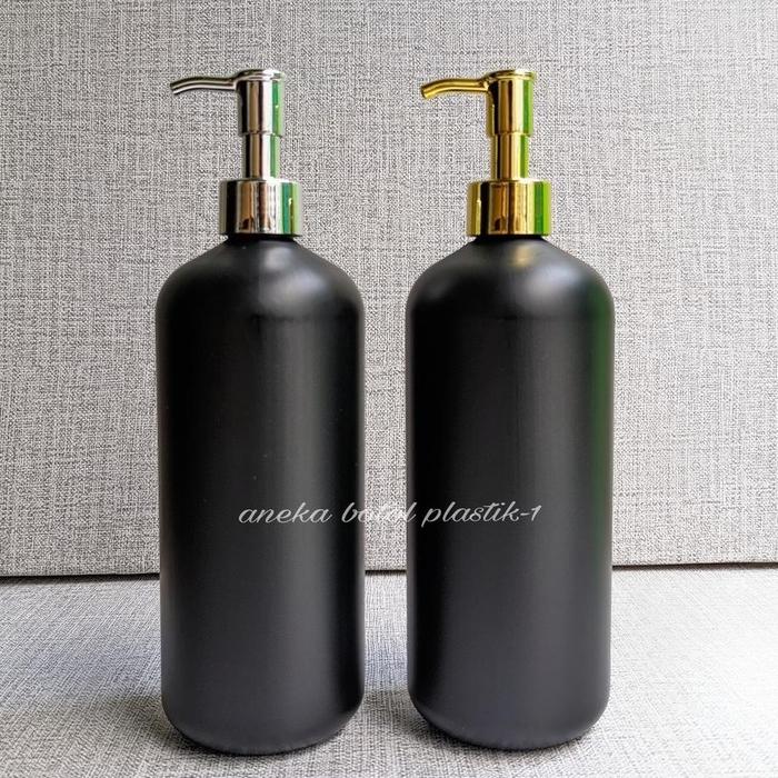 Botol Sabun Cair Pump 500ml Hitam Hdpe / Botol Pump 500ml Oil Luxury / Botol Sabun Aesthetic