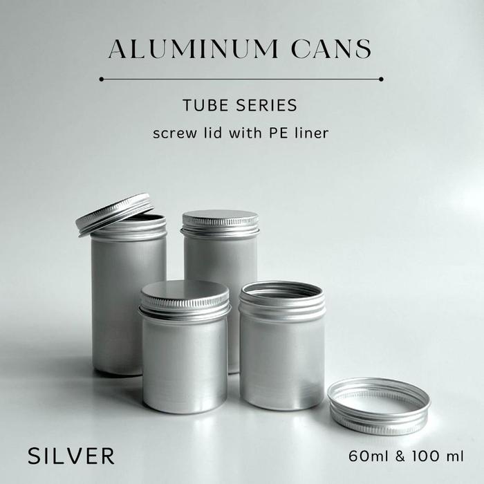 Kaleng Pomade Aluminium Tin Can Tube Tinggi Kurus Pot Pomade Tutup SCREW PE LINER