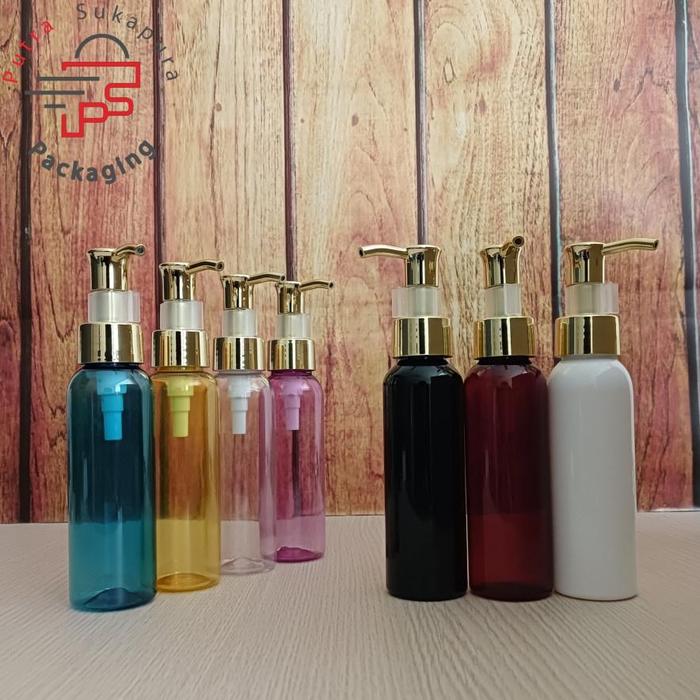 botol pump clip oil 100ml/botol lotion pump 100ml/pump clip oil gold