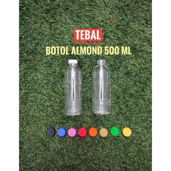 Botol Almond 500ml Tebal / Botol Plastik 500ml / Botol Susu / Botol Jus