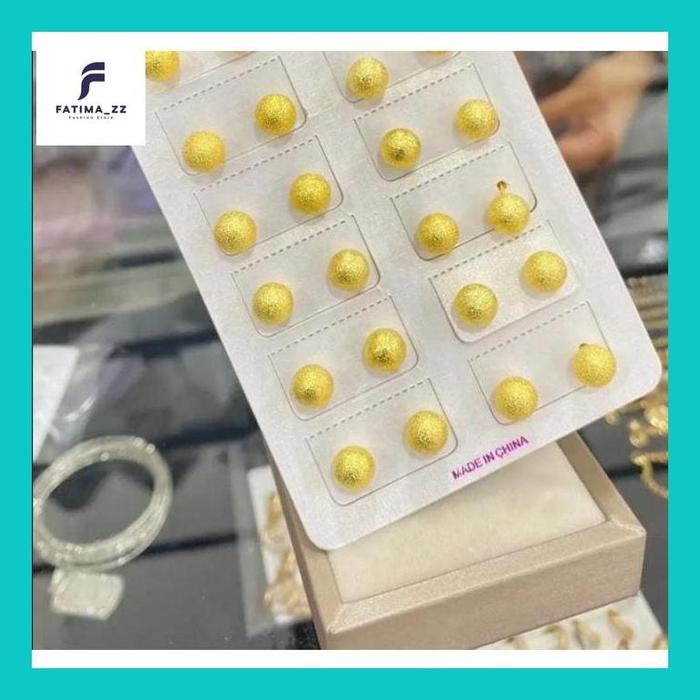 Fatim/// Anting Boba Berlapis Emas Murni 1/2Gram Emas Asli 24K