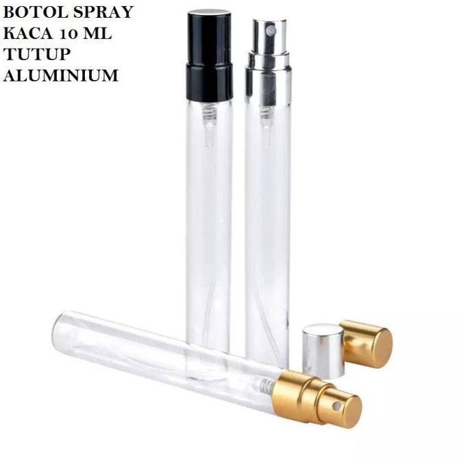Botol Spray Kaca 10ml Refill Parfum | Tutup Sprayer Metal | Aluminium