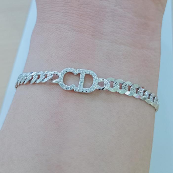 gelang Tangan CD Dewasa Asli perak silver 925 lapis emas putih gal016