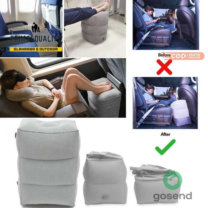 Sandaran Kaki Bantal Tiup Perjalanan Pesawat mobil kereta tinggi dapat disesuaikan alas nyaman Kaki 